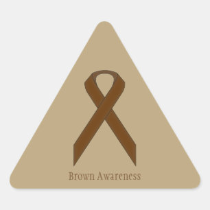 Brown Standard Ribbon by Kenneth Yoncich Triangle Sticker