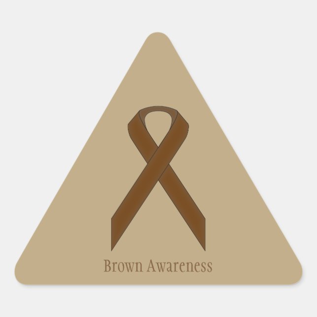 Brown Standard Ribbon by Kenneth Yoncich Triangle Sticker (Front)