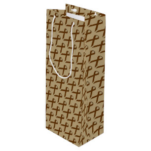 Brown Standard Ribbon by Kenneth Yoncich Wine Gift Bag