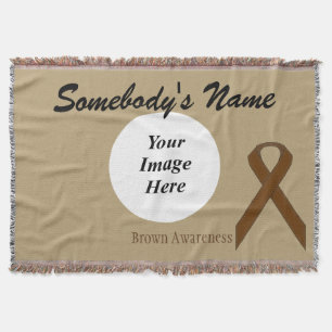 Brown Standard Ribbon Template by Kenneth Yoncich Throw Blanket