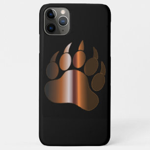 BROWN STEEL BEAR PAW ON BLACK iPhone 11 PRO MAX CASE