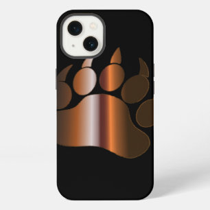 BROWN STEEL BEAR PAW ON BLACK iPhone CASE