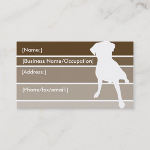 Brown Stipes Dog Silhouette Business Cards