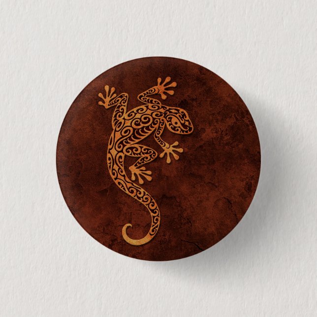 Brown Stone Climbing Gecko 3 Cm Round Badge (Front)