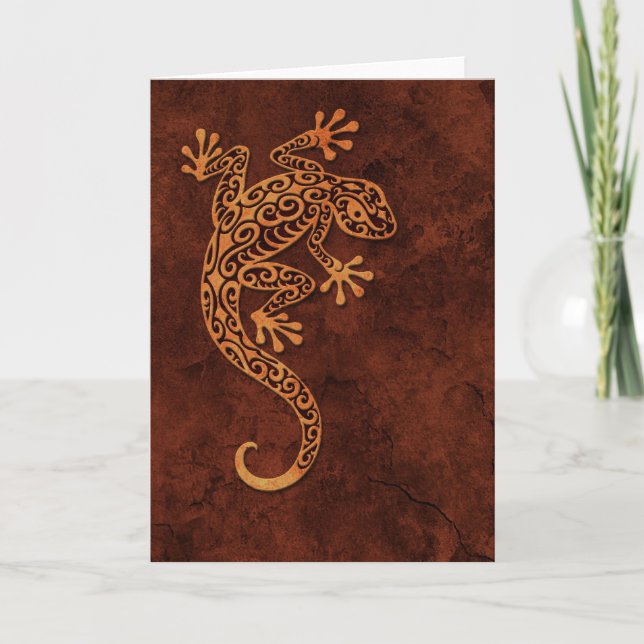 Brown Stone Climbing Gecko Card (Front)