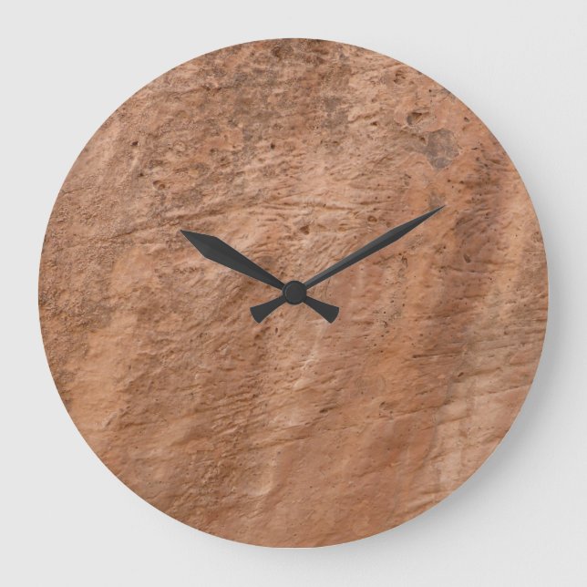  Brown stone Rock natural  Large Clock (Front)