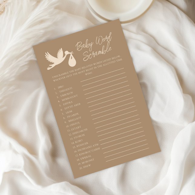 Brown Stork Baby Delivery Baby Word Scramble (Creator Uploaded)