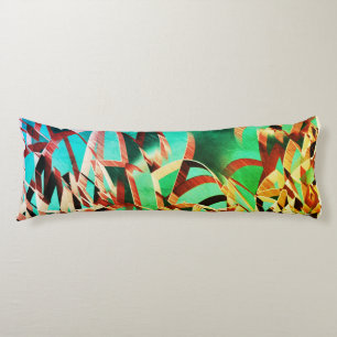 Brown streaks over green or aquamarine background body cushion