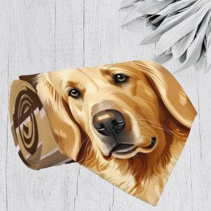 Brown Striped Golden Retriever Labrador Neck Tie