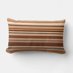 Brown Striped Pattern Lumbar Cushion