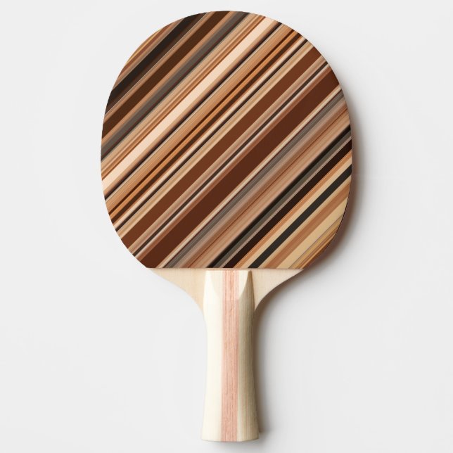 Brown Striped Pattern Ping Pong Paddle (Front)