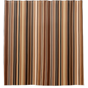 Brown Striped Pattern Shower Curtain