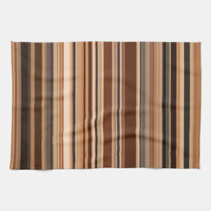 Brown Striped Pattern Tea Towel