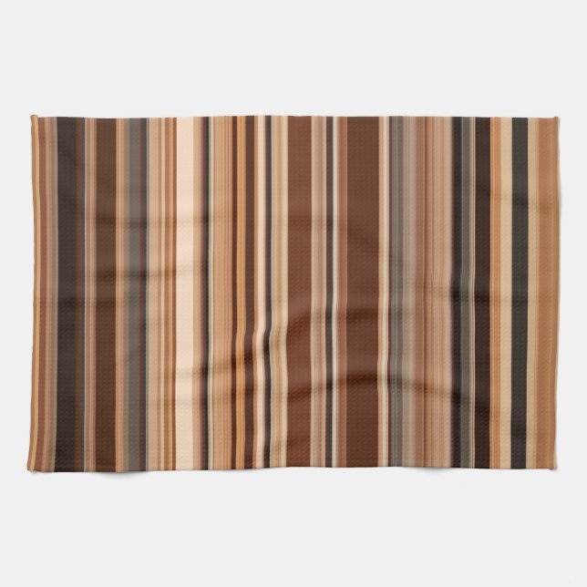 Brown Striped Pattern Tea Towel (Horizontal)