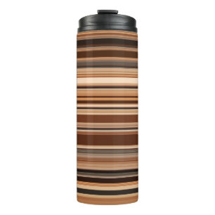 Brown Striped Pattern Thermal Tumbler