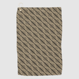 Brown stripes and dividers black or chess inclined golf towel