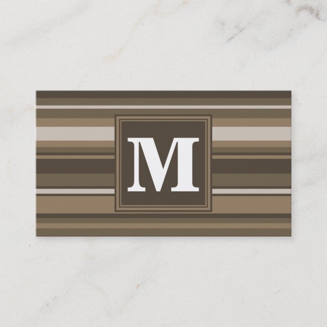 Brown stripes business card (Front)