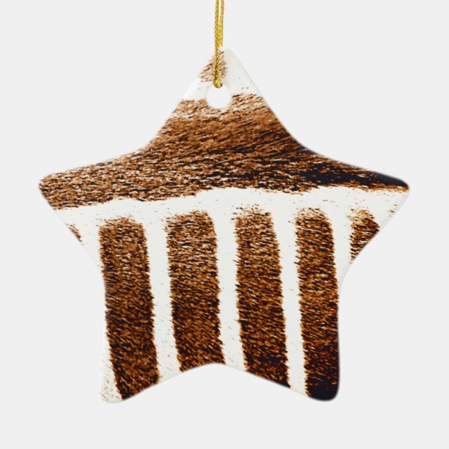 Brown Stripes_ Ceramic Tree Decoration (Front)