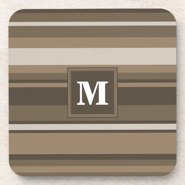 Brown stripes coaster (Front)
