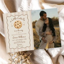Brown Stripes Little Cutie Pie Baby Shower Photo