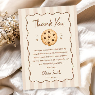 Brown Stripes Little Cutie Pie Thank You Card