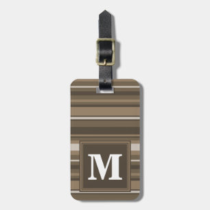 Brown stripes luggage tag