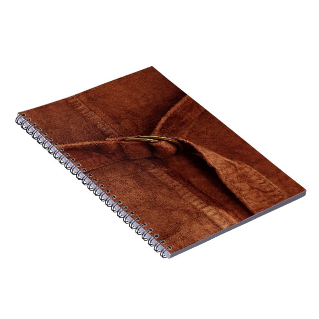 Brown Suede With Strap And Buckle Notebook (Right Side)