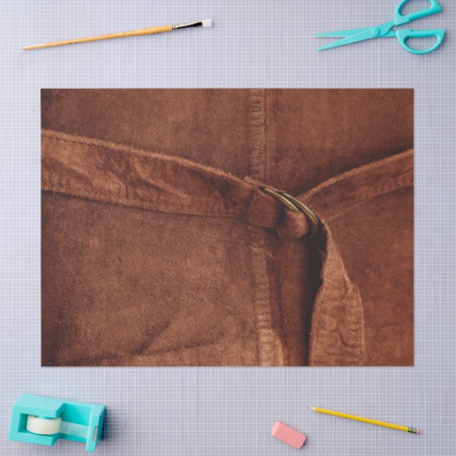 Brown Suede With Strap And Buckle Tissue Paper (Craft)