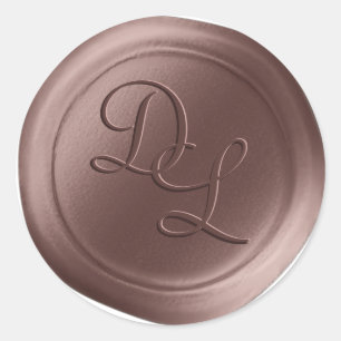 Brown Sugar 2 Letter Monogram Wax Seal Stickers