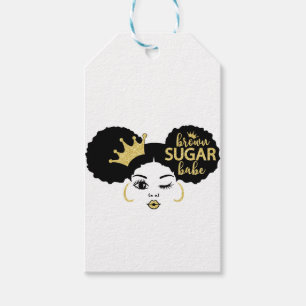 Brown Sugar Babe in Black and Gold Gift Tags