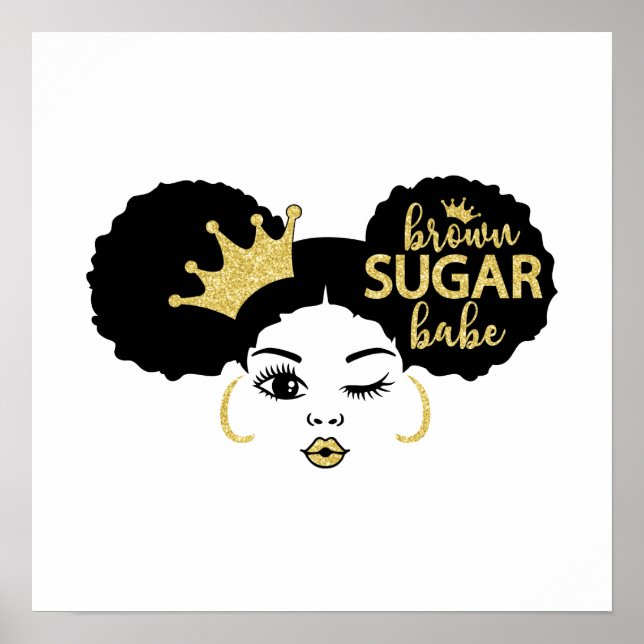 Brown Sugar Babe in Black and Gold Poster (Front)
