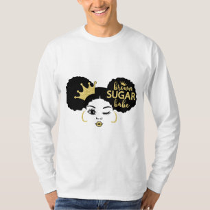 Brown Sugar Babe in Black and Gold T-Shirt