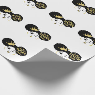 Brown Sugar Babe in Black and Gold Wrapping Paper