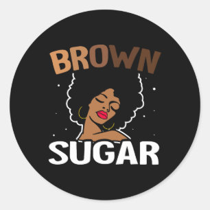 Brown Sugar Melanin Brown Skin Lips Black History Classic Round Sticker