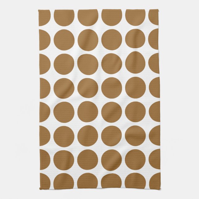 Brown Sugar Neutral Dots Tea Towel (Vertical)