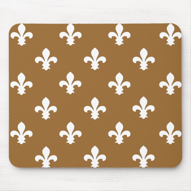 Brown Sugar Neutral Fleur de Lys Mouse Pad (Front)