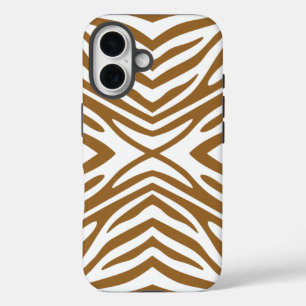 Brown Sugar Neutral Zebra iPhone 16 Case