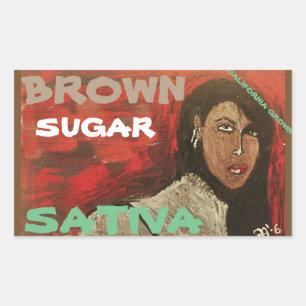 BROWN SUGAR SATIVA RECTANGULAR STICKER