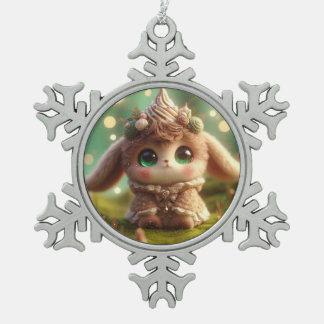 Brown Sugar Thing Snowflake Pewter Christmas Ornament