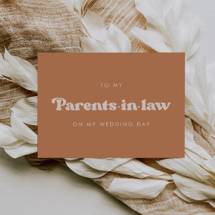 Brown sugar To my parents-in-law wedding day card