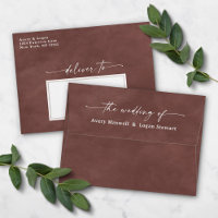 Brown Sugar Watercolor A7 5x7 Wedding Invitation