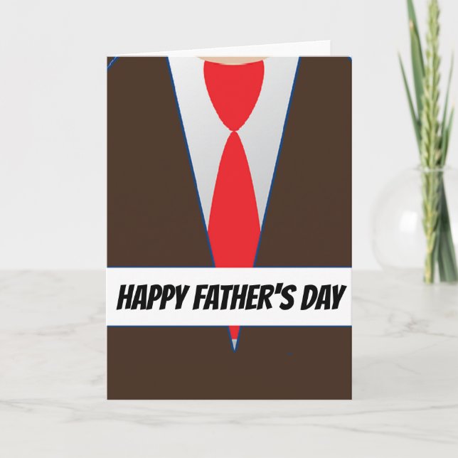 Brown suit red  tie father's day card (Front)