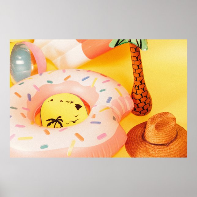Brown sun hat near floater poster (Front)