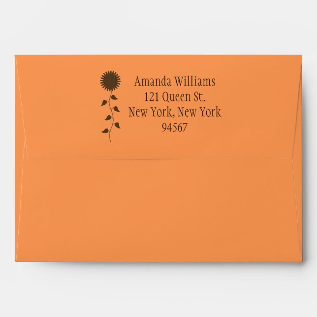 Brown Sunflower Envelope (Back (Top Flap))