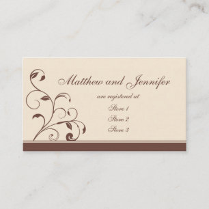 Brown Swirls and Curls Wedding Gift Registry Cards