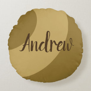 Brown Swirls Round Cushion