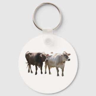 Brown Swiss Cows Key Ring