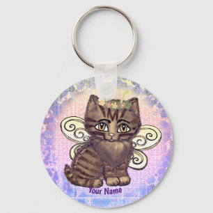 Brown tabby cat  Fairy  Key Ring