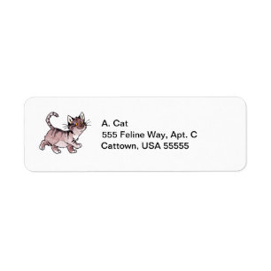 Brown Tabby Kitty Return Address Label