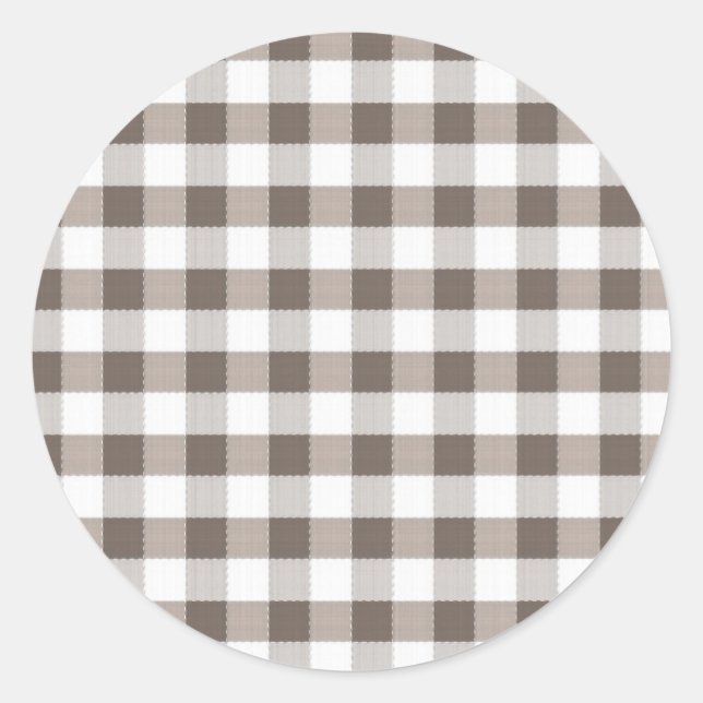 Brown Table Cloth Pattern Classic Round Sticker (Front)